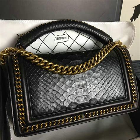 chanel boy bag black snakeskin rrp|chanel bag review.